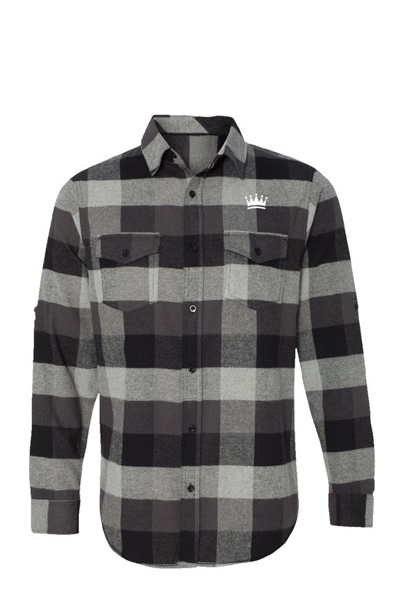 Saints and Crowns Long Sleeve Flannel Grey And Black