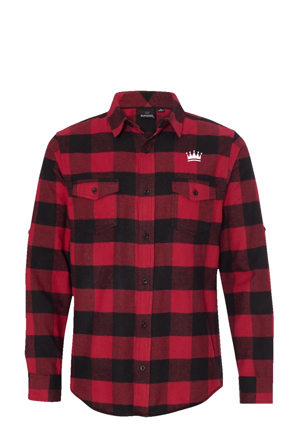 Saints And Crowns "NOTORIOUS" Men's Long Sleeve Flannel Red And Black