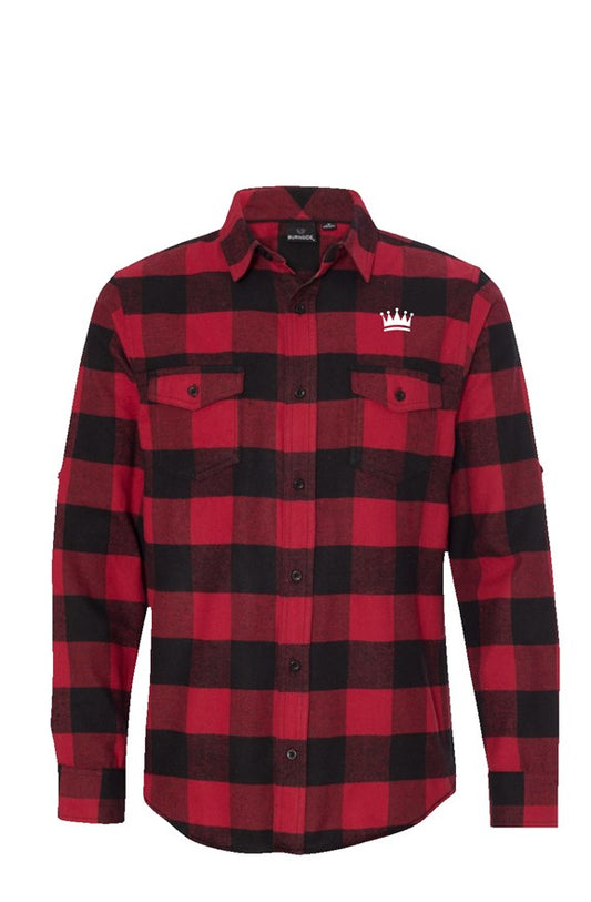 Saints And Crowns "NOTORIOUS" Men's Long Sleeve Flannel Red And Black
