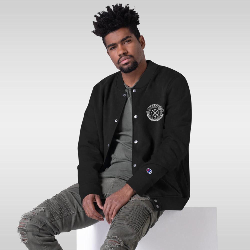 Saints and Crowns Logo Embroidered Champion Bomber Jacket