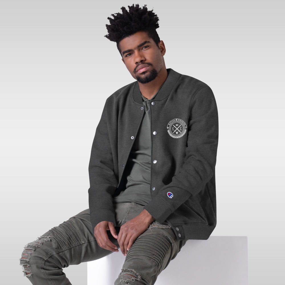 Saints and Crowns Logo Embroidered Champion Bomber Jacket